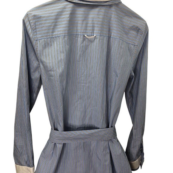 Brooks Brothers Red Fleece Shirt Dress12 Belted L/S Striped Embroidered Nautical - Picture 4 of 7